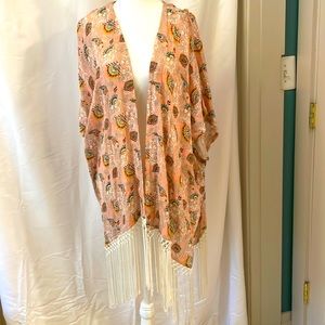 Brand new pink kimono boho tassel cardigan - size small